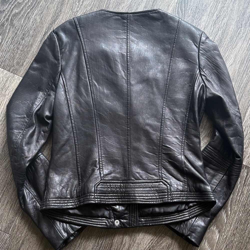 Michael Kors Leather Moto Jacket - Picture 4 of 11